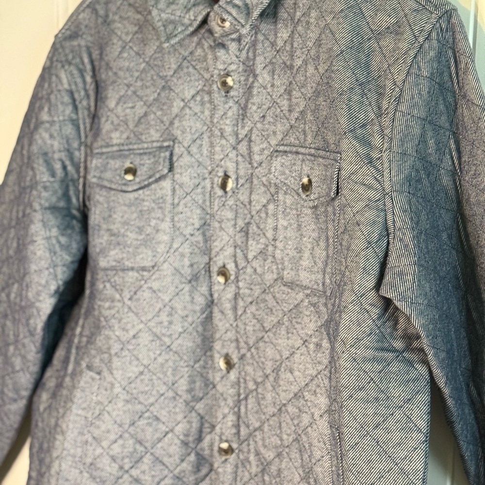 George Men's Quilted Blue Shirt Jacket